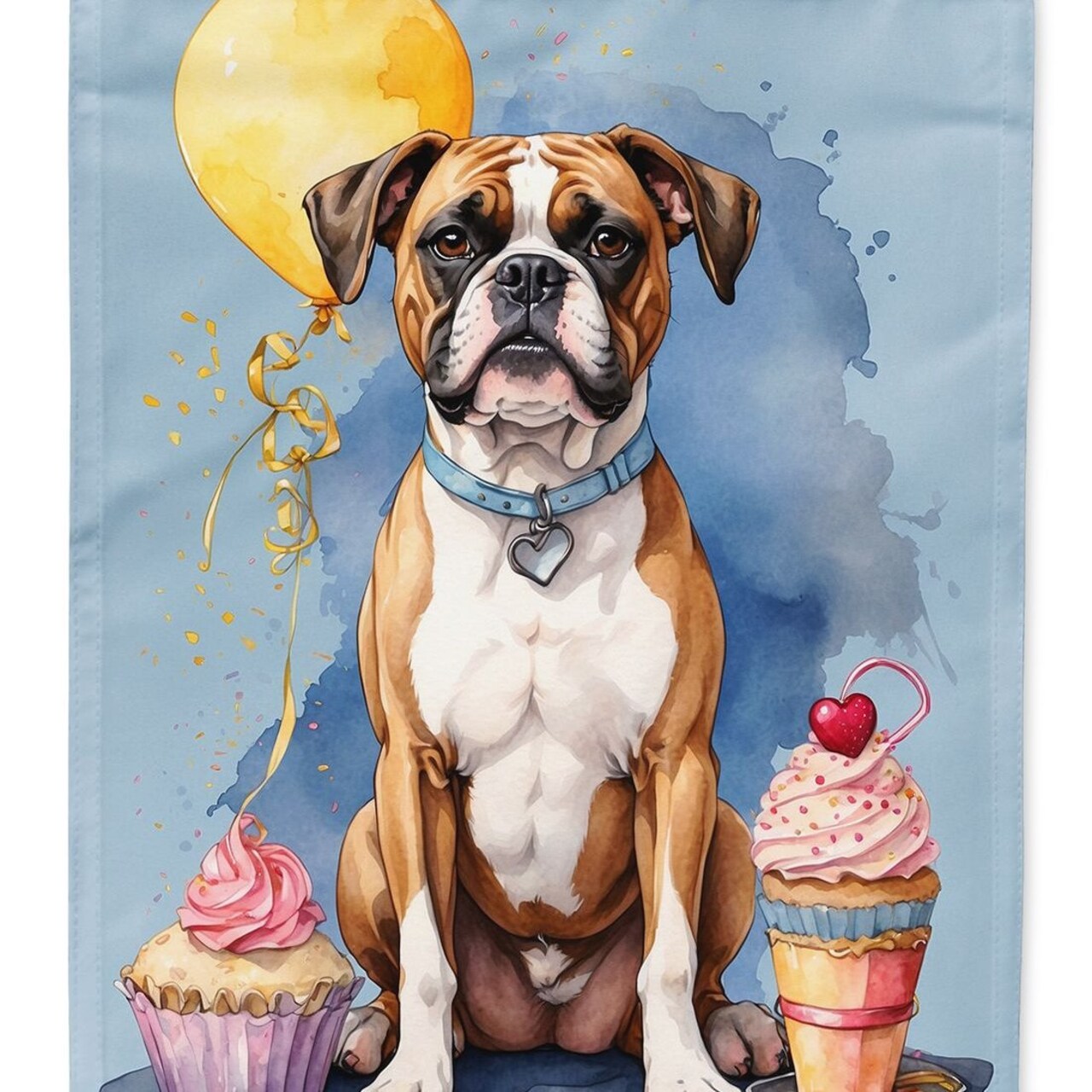 Edge Collections - 28" X 40" - Multicolor - Boxer Birthday Large Porch Banner - 1 Piece